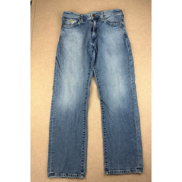 Ben‎ Silver Jeans Men 35x32 Blue Waterman Mid Rise Straight Fit Palm Logo USA - Picture 1 of 12